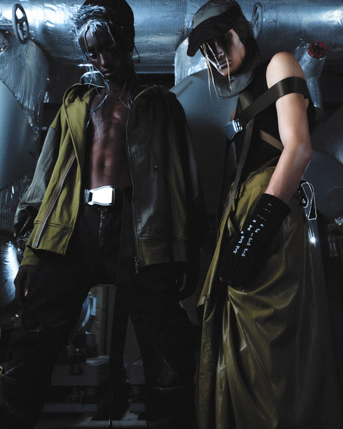 JULIUS 907PAM6-R Oxide / Rust Slim Biker Pants