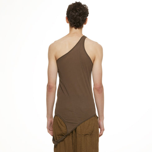 JULIUS 937CUM23 Brown / One Shoulder Tank Top