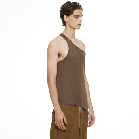 JULIUS 937CUM23 Brown / One Shoulder Tank Top