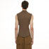 JULIUS 937CUM21 Brown / Seamed High Neck Top