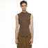 JULIUS 937CUM21 Brown / Seamed High Neck Top