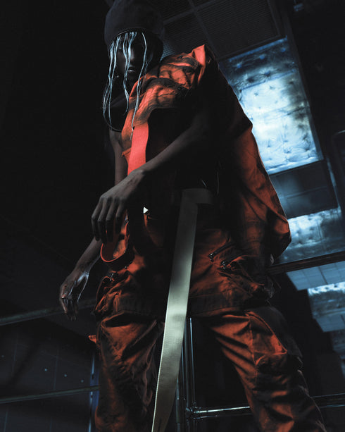 JULIUS 907PAM4-C Orange / Waxed Tactical Cargo Pants