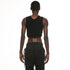 JULIUS 937CUM22 Black / Layered Neck Cropped Top