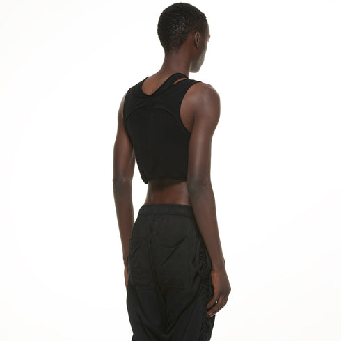 JULIUS 937CUM22 Black / Layered Neck Cropped Top