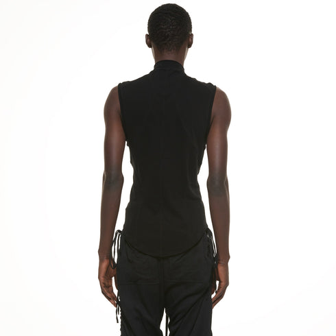JULIUS 937CUM21 Black / Seamed High Neck Top