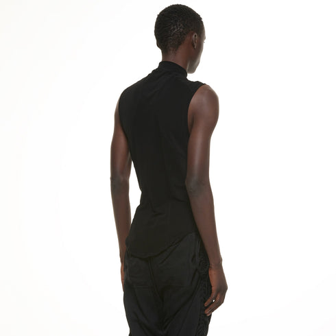 JULIUS 937CUM21 Black / Seamed High Neck Top