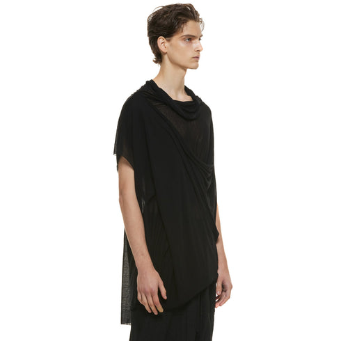 JULIUS 937CUM10 Black / Cowl Neck Drape Top