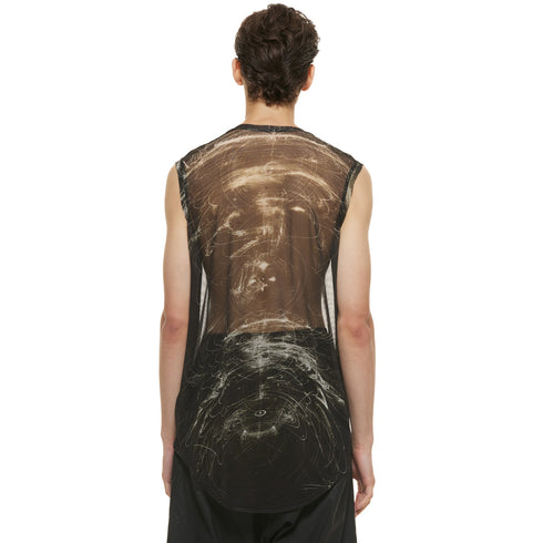 JULIUS 937CUM30-P Black / Sheer Sleeve Less Top
