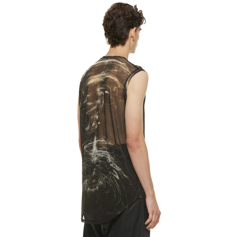 JULIUS 937CUM30-P Black / Sheer Sleeve Less Top