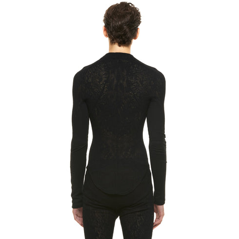 JULIUS 937CUM5 Black / Seamed Skinny Top