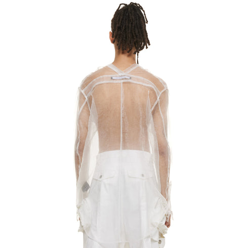 JULIUS 937SHM8 Off White / Slit Neck Shirt