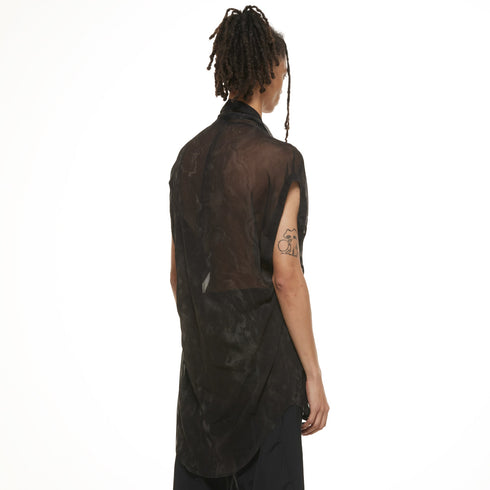 JULIUS 937SHM10 Black / Slit Neck Shirt