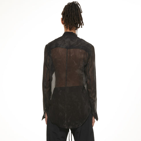 JULIUS 937SHM11 Black / Stand Collar Shirt