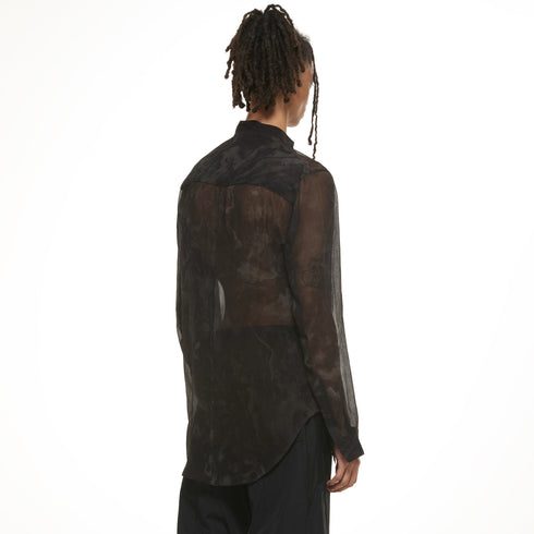 JULIUS 937SHM11 Black / Stand Collar Shirt