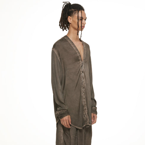 JULIUS 937SHM3 Clay / Slit Neck Shirt