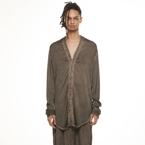 JULIUS 937SHM3 Clay / Slit Neck Shirt