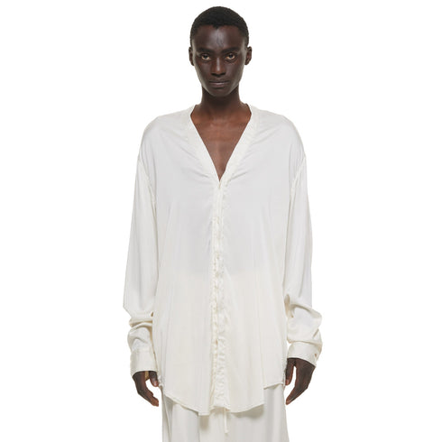 JULIUS 937SHM3 Off White / Slit Neck Shirt