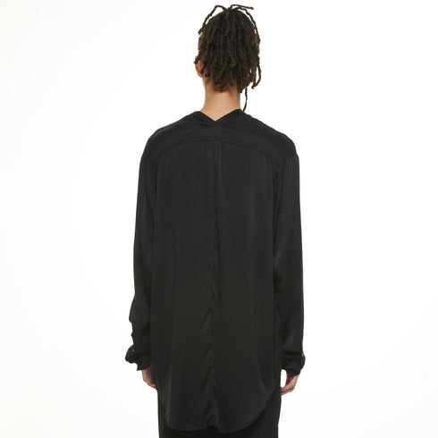 JULIUS 937SHM3 Black / Slit Neck Shirt