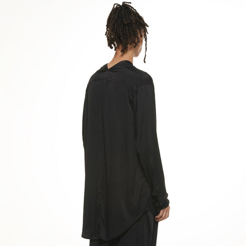 JULIUS 937SHM3 Black / Slit Neck Shirt