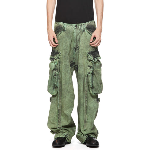 JULIUS 077PAM1 Green / Gasmask Cargo Pants