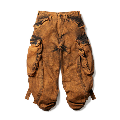 JULIUS 077PAM1 Orange / Gasmask Cargo Pants