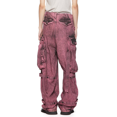 JULIUS 077PAM1 Pink / Gasmask Cargo Pants