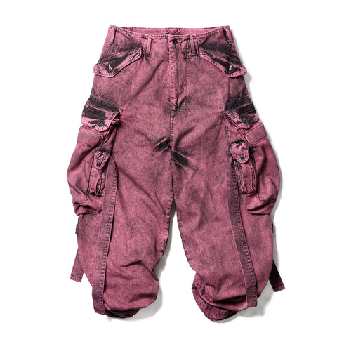 JULIUS 077PAM1 Pink / Gasmask Cargo Pants