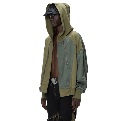 JULIUS 907CUM1 Army Green / Outpost Zip-Up Hoodie