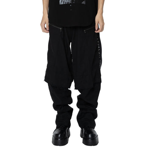 JULIUS 907PAM5 Black / Rust Graft Pants