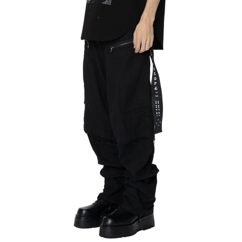 JULIUS 907PAM5 Black / Rust Graft Pants