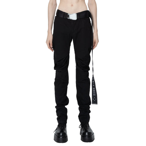 JULIUS 907PAM6 Black / Rust Slim Biker Pants