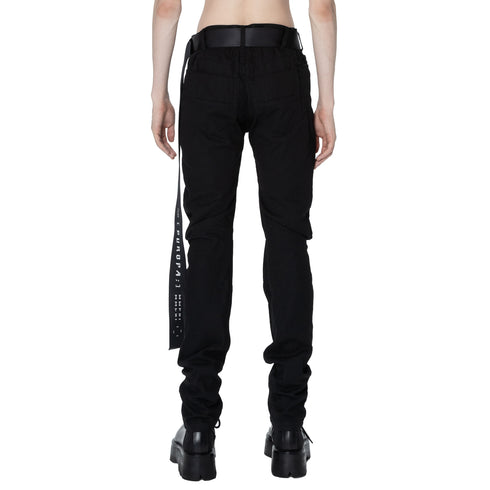JULIUS 907PAM6 Black / Rust Slim Biker Pants