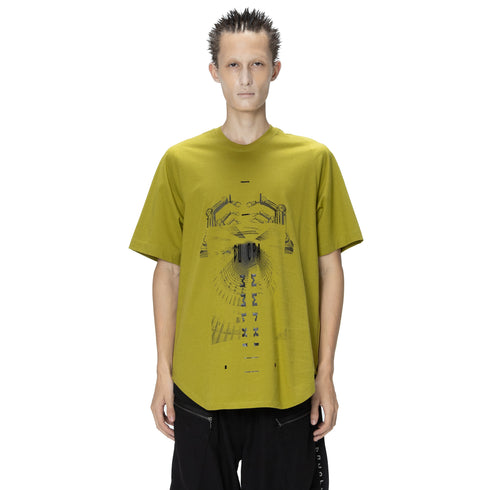 JULIUS 907CPM1 Acid Green / Europa Graphic T-Shirt