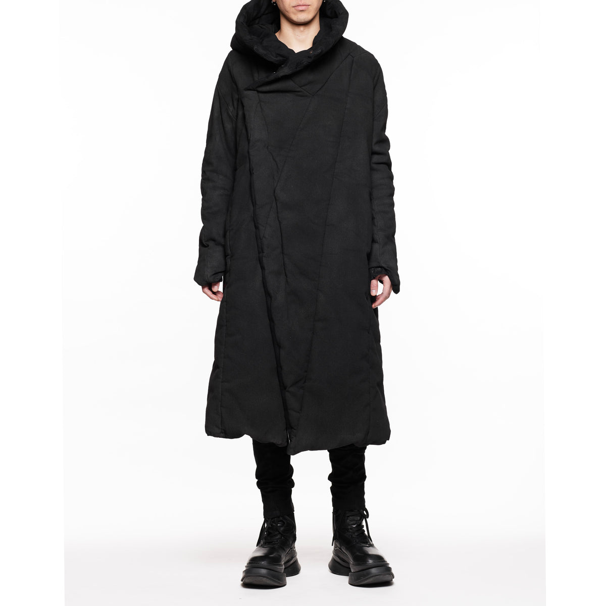 Edge Seam Padded Mod Coat - Black - JULIUS OFFICIAL STORE