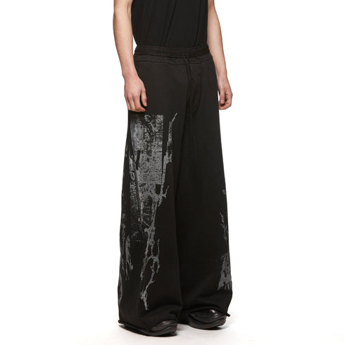 JULIUS 877PAM21 Black / Rift Graphic Wide Pants