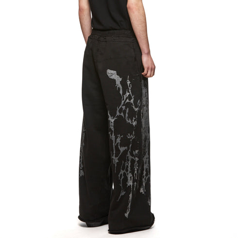 JULIUS 877PAM21 Black / Rift Graphic Wide Pants