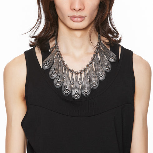 JULIUS 077ACU17 Silver / Dualflow Anima Necklace Ver.1