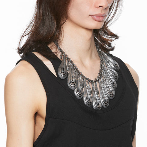 JULIUS 077ACU17 Silver / Dualflow Anima Necklace Ver.1