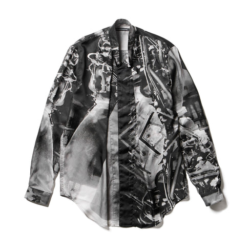 JULIUS 907SHM4-P Black / Glide Tucked Shirt - Residual Form