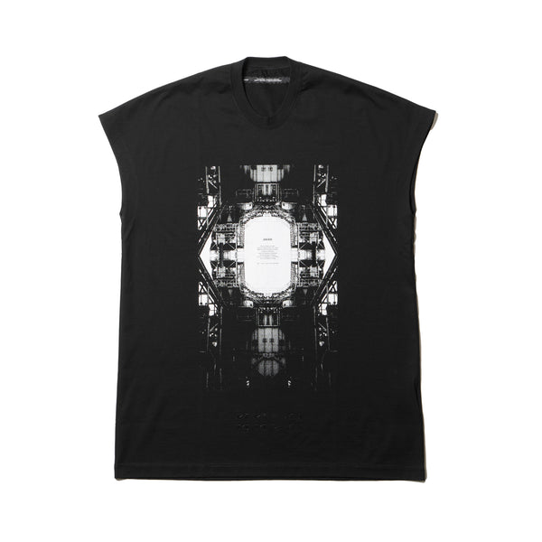 JULIUS 907CPM3 Black / Europa Graphic Sleeveless T-Shirt