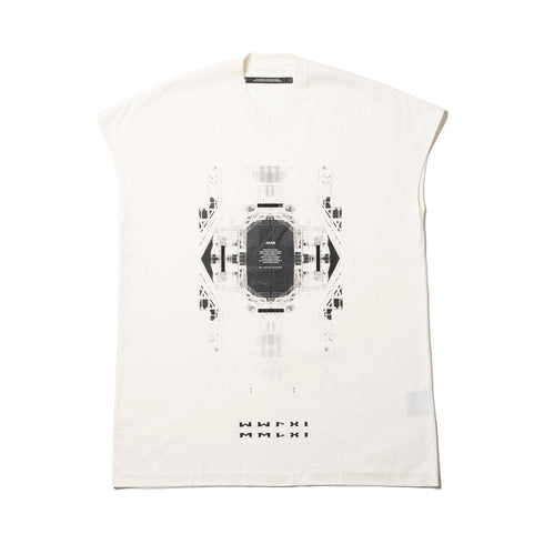JULIUS 907CPM3 Off White / Europa Graphic Sleeveless T-Shirt