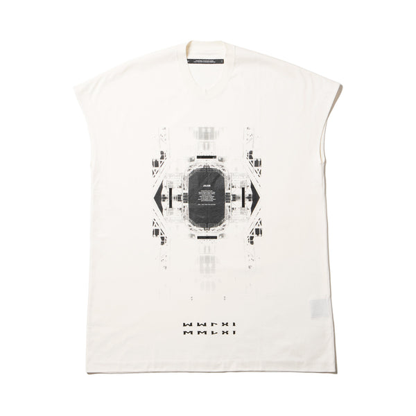JULIUS 907CPM3 Off White / Europa Graphic Sleeveless T-Shirt
