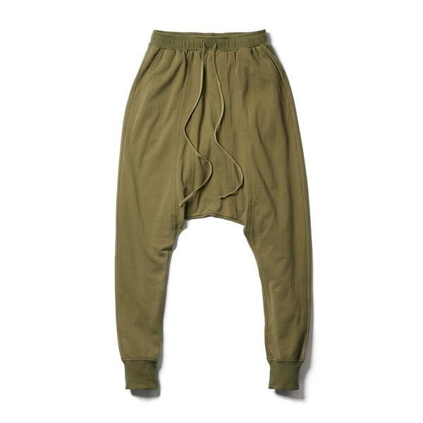 JULIUS 907PAM11 Army Green / Outpost Drop-Crotch Pants