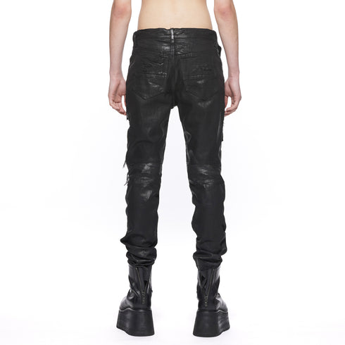 JULIUS 917PAM2-C Black / Destroyed Biker Pants