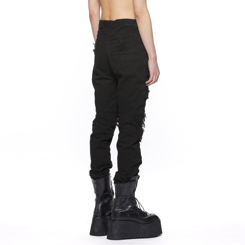 JULIUS 917PAM2 Black / Destroyed Biker Pants