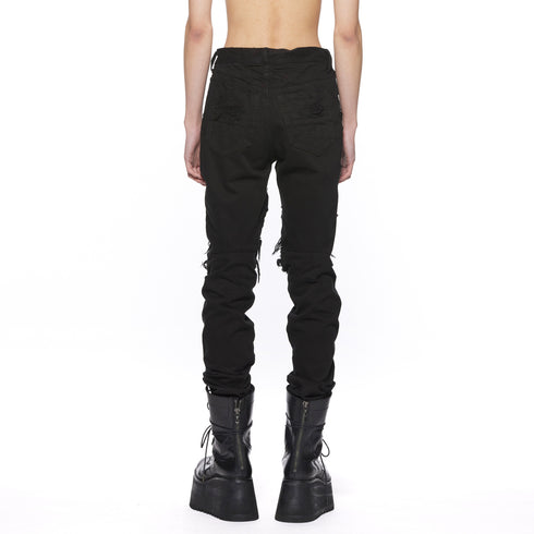 JULIUS 917PAM2 Black / Destroyed Biker Pants