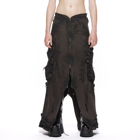 JULIUS 917SKU1-BW Dark Brown / Gas Mask Raver Skirt