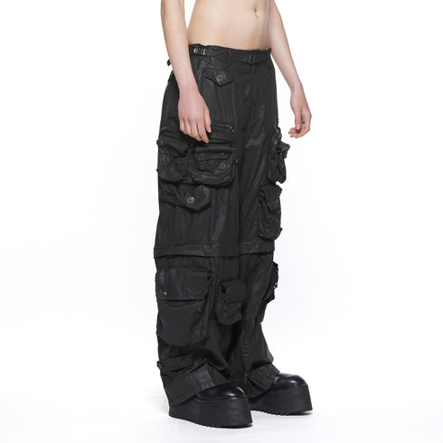 JULIUS 917PAM11 Black / Neo Tactical Wide Pants