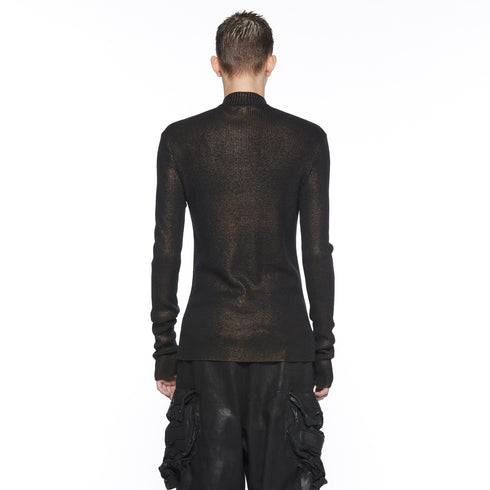 JULIUS 917KNM1-C Dark Brown / Skinny Knit Top