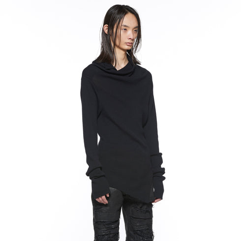 JULIUS 917KNM2 Black / Cowl Neck Knit Top